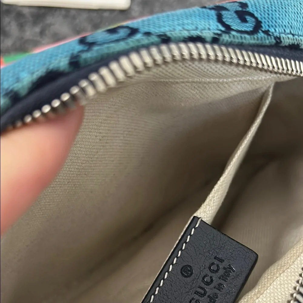 Blue GG Diagonal Quilted Canvas Marmont Camera Bag - Picture 6 of 7